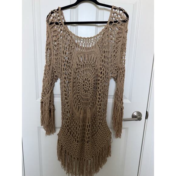 Beach Wear Cover Up Beige Size 16W - Picture 2 of 8